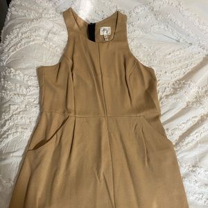 Milly - Camel color- size Large- exposed black zipper- mini dress